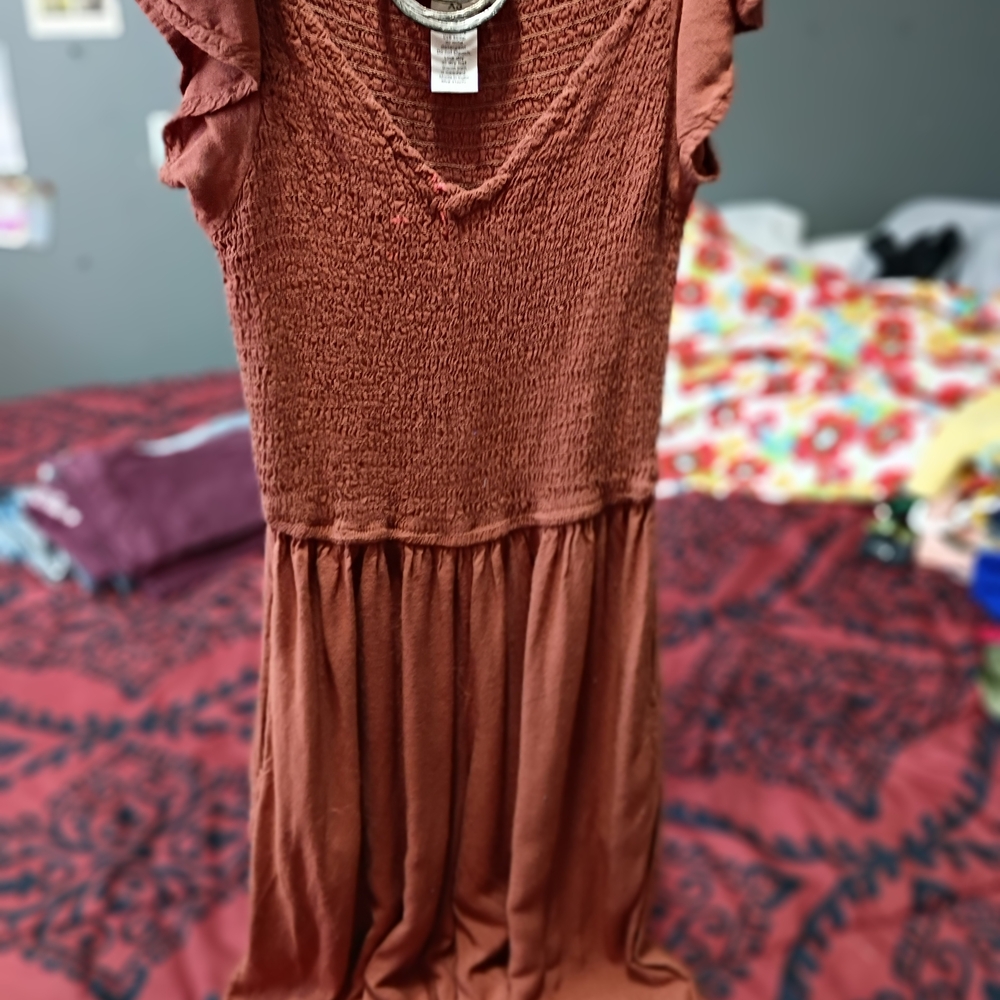 Jessica Simpson Rust Smocked Dress
